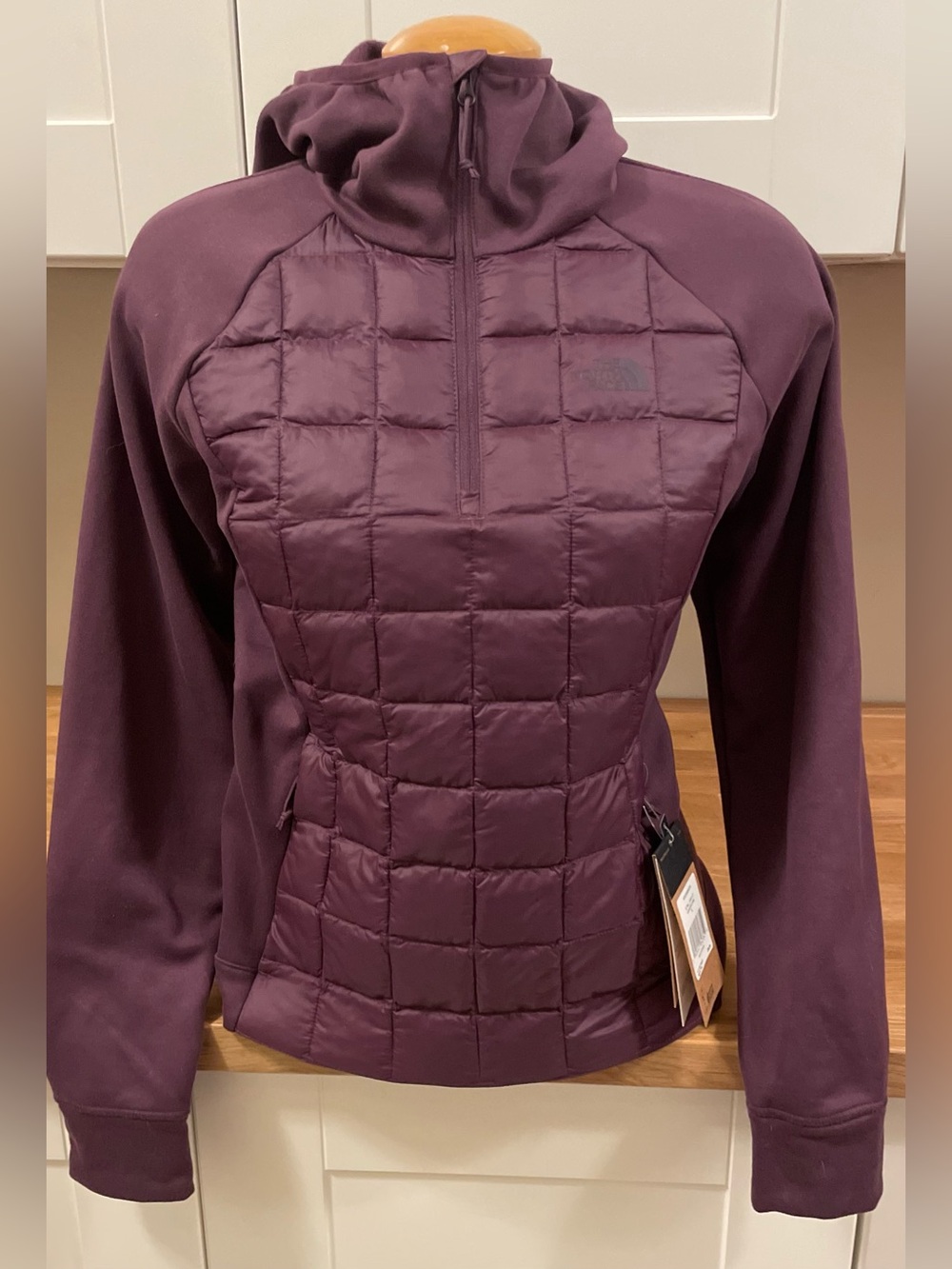NWT - The North Face Women's Quilted Half-Zip Thermoball Jacket in Plum